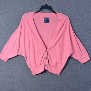 American Eagle Outfitters Pink Cardigan Sweater Size M
